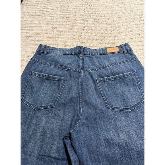 Kate Spade Saturday Jeans Barrel Leg High Rise 100% Cotton Womens 32 Blue Denim - Picture 8 of 10